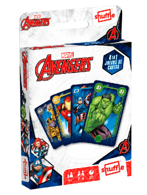 Juego de cartas 4 en 1 Marvel Avengers