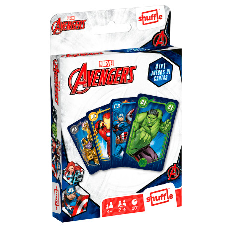 Juego de cartas 4 en 1 Marvel Avengers