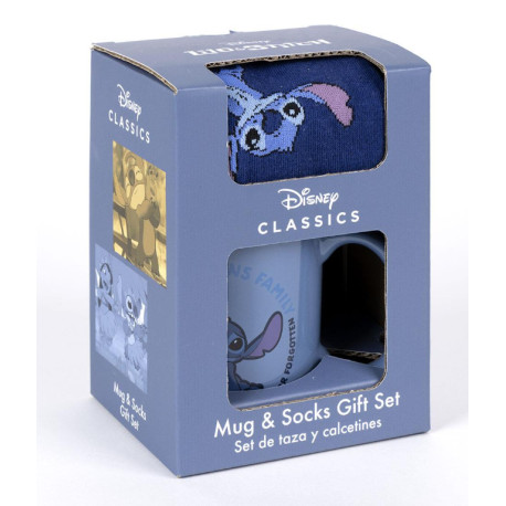 SET REGALO TAZA Y CALCETÍN STITCH