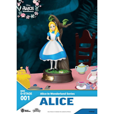 Alicia en el País de las Maravillas Estatua PVC Mini Diorama Stage Alice 10 cm