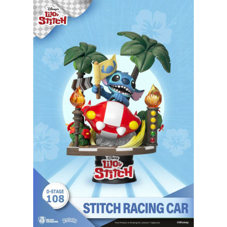 Lilo & Stitch Diorama PVC D-Stage Stitch Racing Car 15 cm