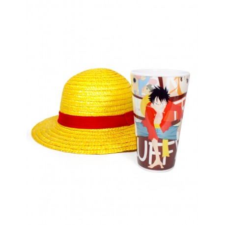 Pack One Piece Luffy cup and hat