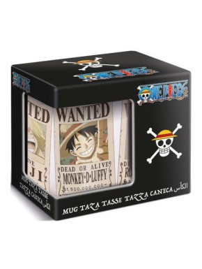 Monkey D. Luffy Caneca One Piece Wanted Anime Com Saquinho Para Caneca