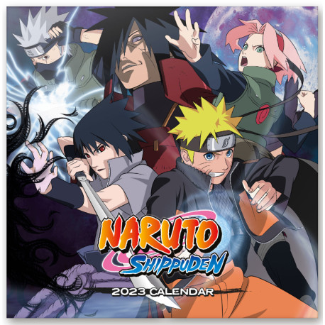 Calendário de parede 2023 com design de Naruto