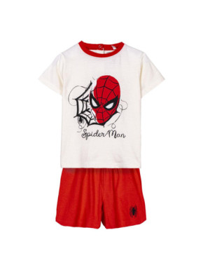 Marvel Conjunto de pijama largo Spiderman para hombre, color negro y rojo