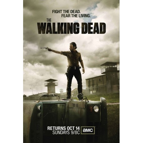 Affiche de The Walking Dead, Rick avec pistolet