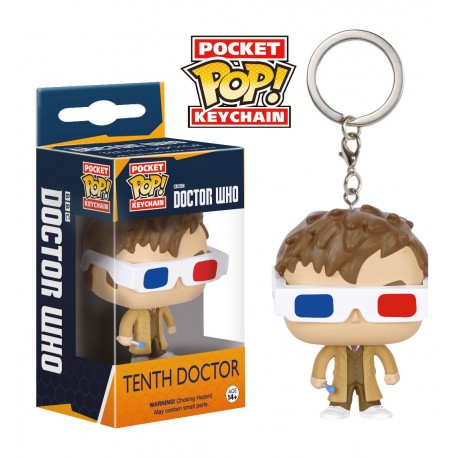 Keychain mini Funko Dr Who 10e avec des lunettes