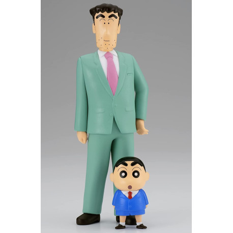 CRAYON SHINCHAN - NOHARA FAMILY FIGURE - Hiroshi & Shinchan - 21cm