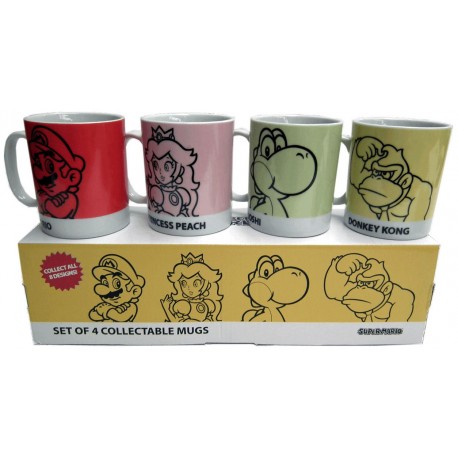 Set 4 tazas desayuno Super Mario