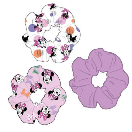 ACCESORIOS PELO COLETERO DE TELA 3 PIEZAS MINNIE