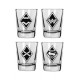 Set 4 mini vasos logos Batman v Superman