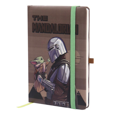 Cahier A5 Mandalorien et bébé Yoda La Mandalorienne