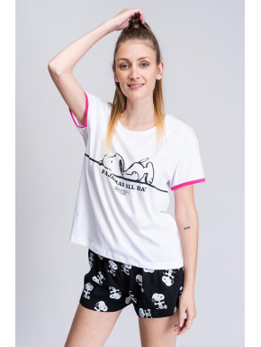 PIJAMA CORTO SINGLE JERSEY PUNTO SNOOPY