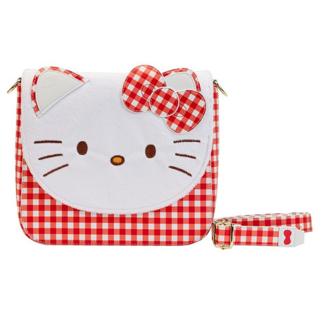 Bolso Bandolera Hello Kitty De Cuadritos