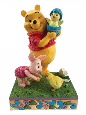 Figura Enesco Disney Wnnie Pooh y Piglet con Pollos