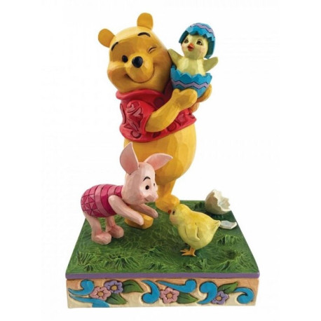 Figura Enesco Disney Wnnie Pooh y Piglet con Pollos