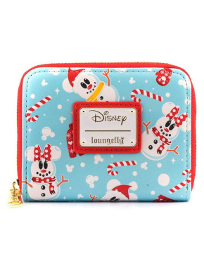 Cartera Loungefly de Mickey y Minnie muñecos de nieve