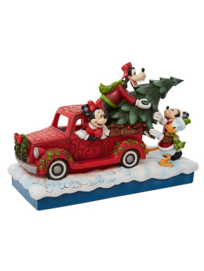 FIGURA DISNEY MICKEY CON AMIGOS NAVIDAD COLECCION TRADITIONS