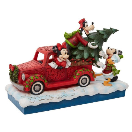 FIGURA DISNEY MICKEY CON AMIGOS NAVIDAD COLECCION TRADITIONS