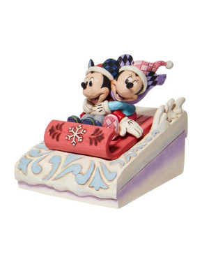 Figura decorativa Mickey & Minnie en trineo