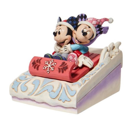 Figura decorativa Mickey & Minnie en trineo