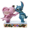 Figura decorativa Stitch y Angel con muérdago
