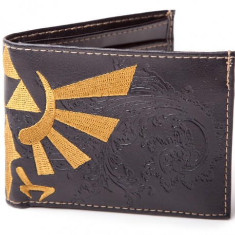 Cartera Zelda logo trifuerza dorada