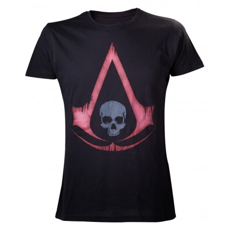 Assassins Creed camiseta negra y logo rojo