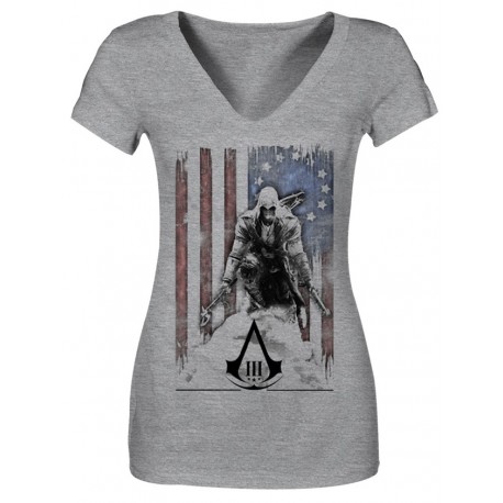 Camiseta chica Assassins Creed Grey