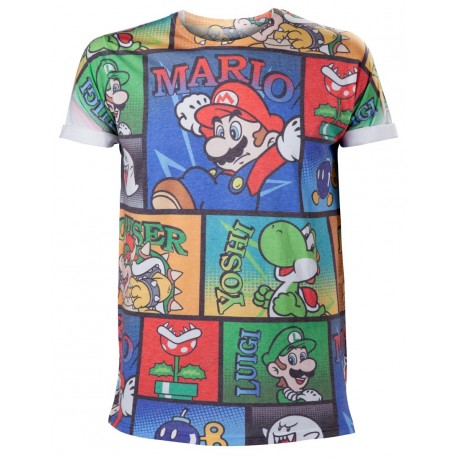 T-shirt Super Mario caratteri
