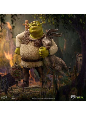 Shrek Estatua 1/10 Deluxe Art Scale Shrek, Donkey and The Gingerbread Man 26 cm