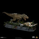 Estatua Parque Jurásico T-Rex attacks Donald Gennaro 30 cm 1/20 Demi Art Scale 