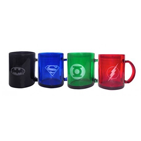 Set 4 coppette DC Comics vetro