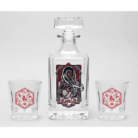 DUNGEONS & DRAGONS - Set Decanter + 2 glass "Logo"