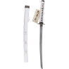 Katana Wakisashi Vaina Blanca con Grabado "Corage, Deber y Lealtad" 77 cm