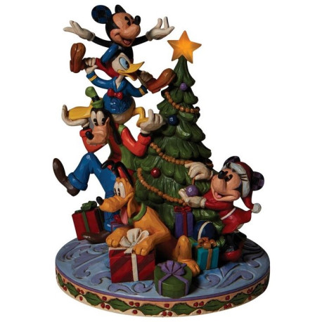 Figura Enesco Mickey y amigos adornando el árbol