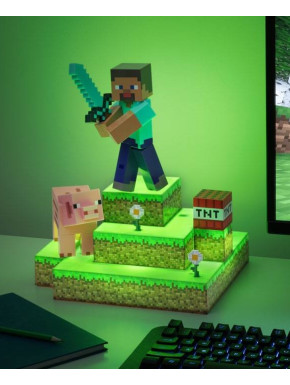 Lampe diorama Steve Minecraft