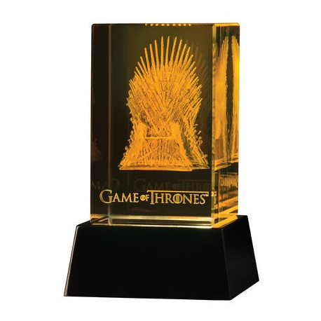 Trône de fer figure verre avec de la lumière Game of Thrones