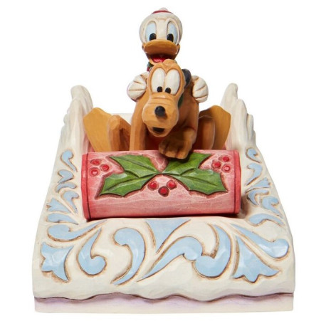 Figura decorativa Donald & Pluto en trineo