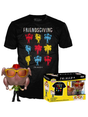 Friends POP! & Tee Set de Minifigura y Camiseta Monica w/Turkey talla S