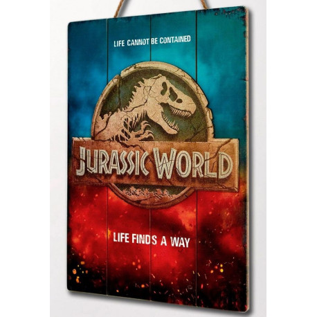 CUADRO DE MADERA 3D JURASSIC WORLD LIFE FINDS A WAY INTERNACIONAL