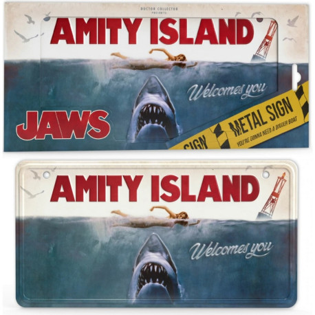 CARTEL METALICO TIBURON JAWS METAL SIGN INTERNACIONAL