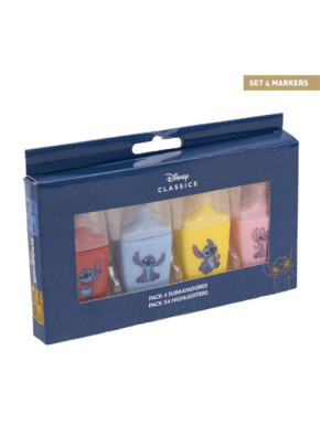 Pack de 4 surligneurs Stitch