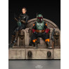Figurine Boba Fett et Fennec sur le trône du Mandalorien
