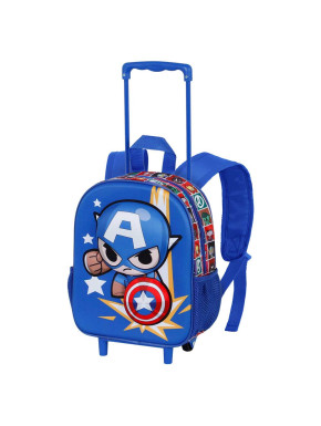 Mochila con ruedas infantil Capitán América Azul