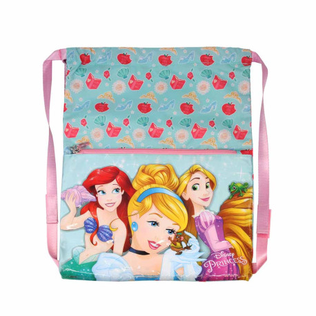 Mochila saco de cuerdas Princesas Disney Azul
