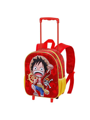 Mochila con ruedas infantil One Piece Roja