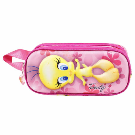 Estuche portatodo Tweety (Piolín) Rosa