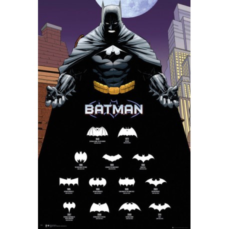 Poster Batman logo evolution