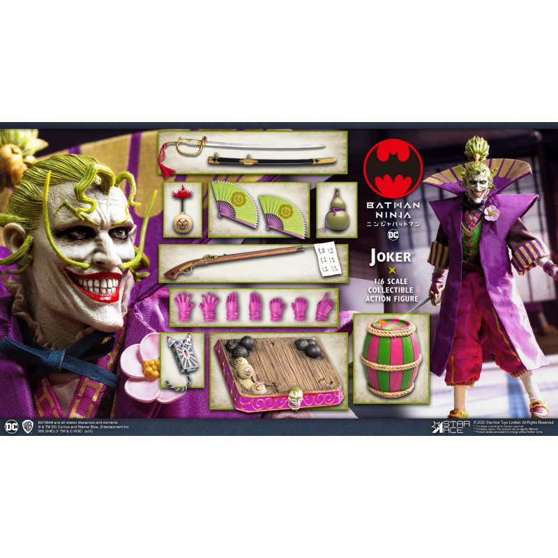 Figurine Articulée Batman Ninja Strike - Joker 30 Cm Avec 11 Points D'articulation, Thème Ninja, Jouet à Collectionner